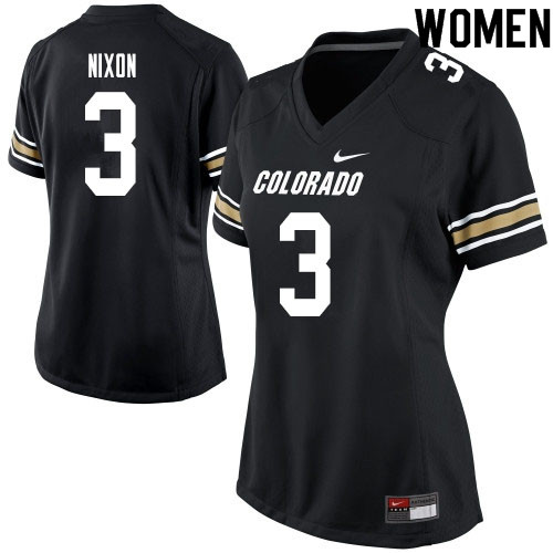 Women #3 K.D. Nixon Colorado Buffaloes College Football Jerseys Sale-Black